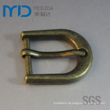 Kleine D-Form Pin Gürtelschnalle mit antiken Messing Galvanisieren für Gürtel, Schuhe und Taschen